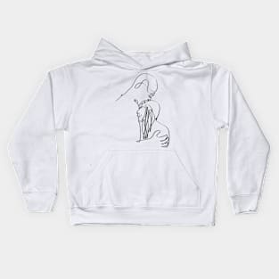 Couple hug one line art Kids Hoodie